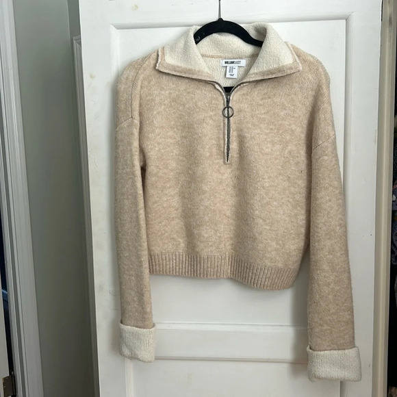 William Rast Sweaters - William Rast Quarter Zip with Sherpa Lining